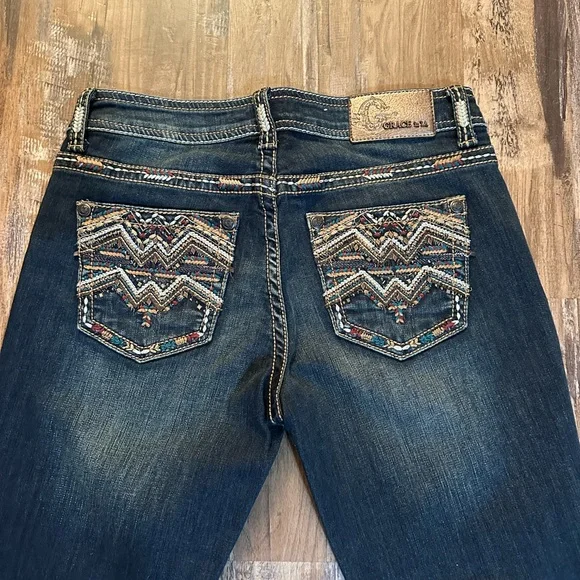 Vintage Grace in L.A. Dark Blue Y2K Bootcut Jeans - Picture 2 of 8